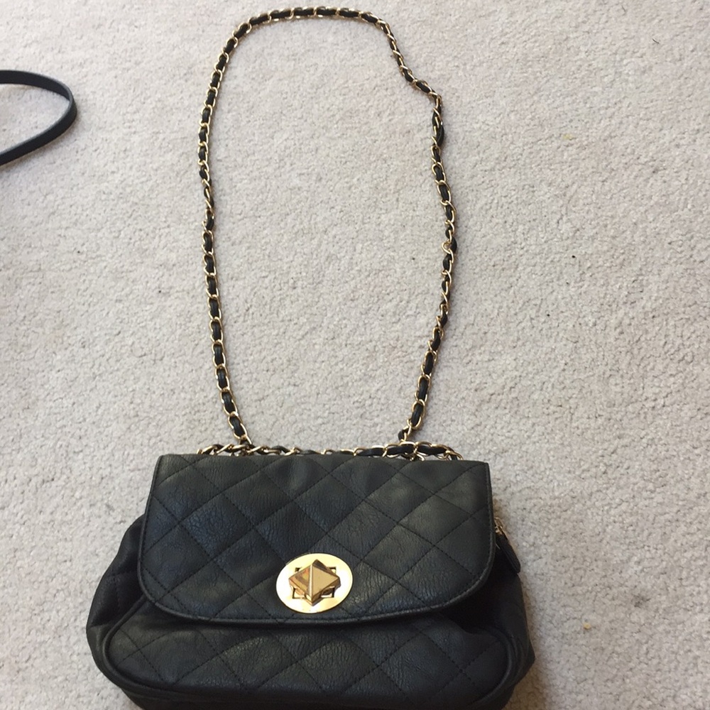 Black quilted convertible purse